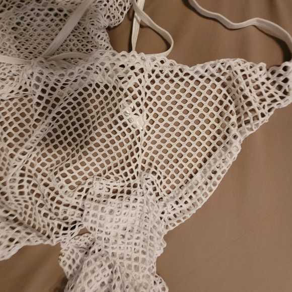 Dolls Kill Club Exx White Fishnet Rave Festival Set - Picture 9 of 9